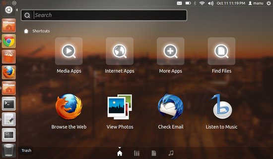 L'interfaccia accattivante di Linux Ubuntu